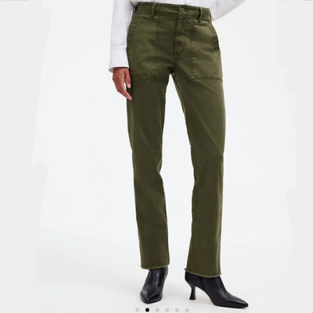Madewell Slim Straight Utility Pant 32 NWT army green